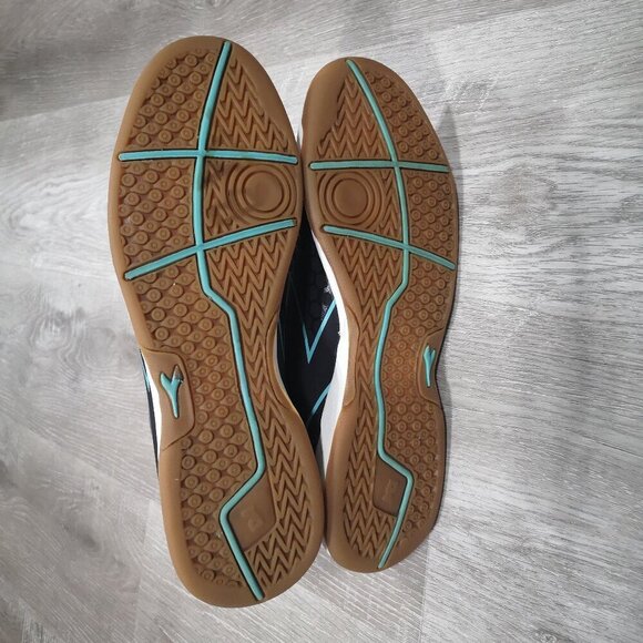 Diadora Ladies Size 10 Black & Teal Elastic & Tie  Indoor Soccer Shoes - Picture 6 of 8